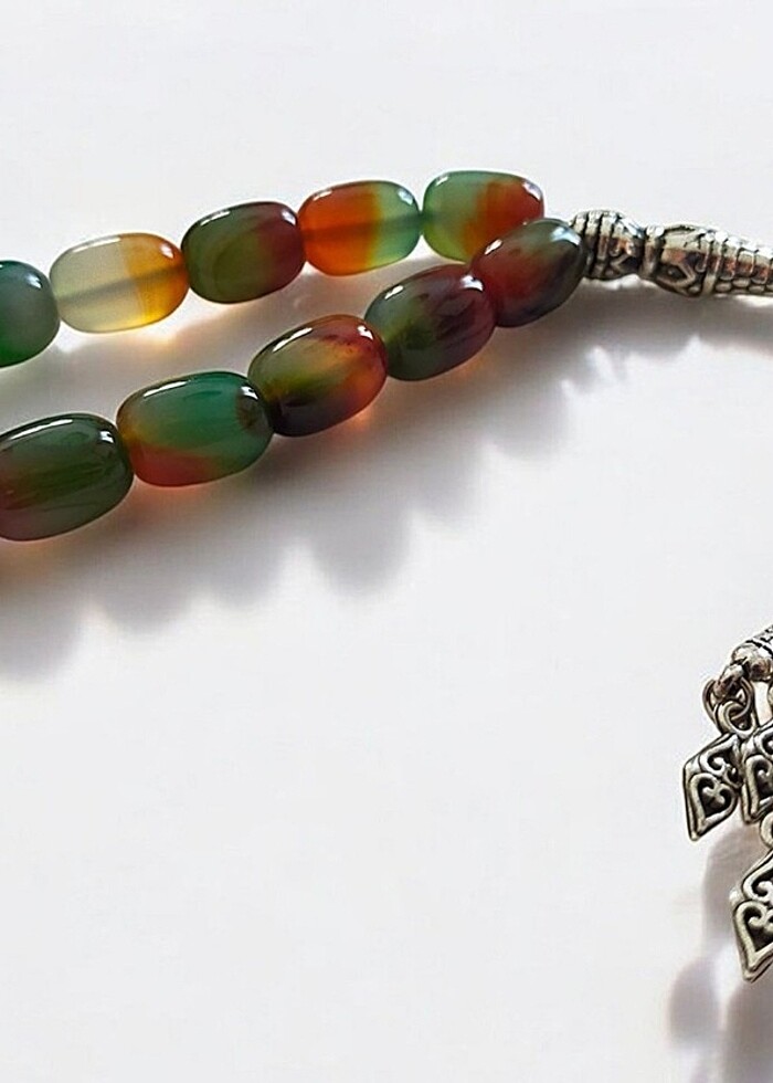 1.sinif doğal akik el yapimi tesbih - Görsel 5