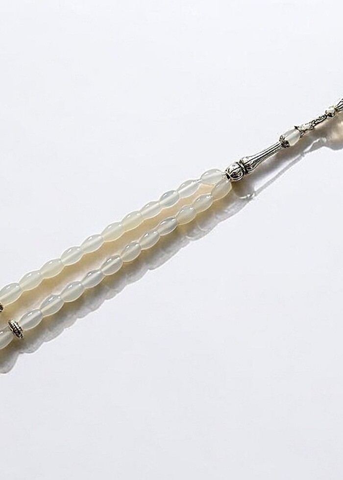 1. Sınıf dogal beyaz akik el yapimi - Görsel 2