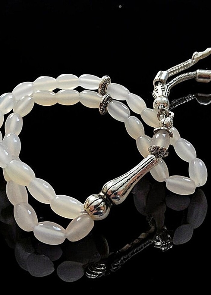 1. Sınıf dogal beyaz akik el yapimi - Görsel 5