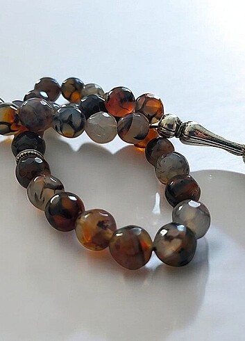 Dogal kesme akik el yapımı tesbih - Görsel 4