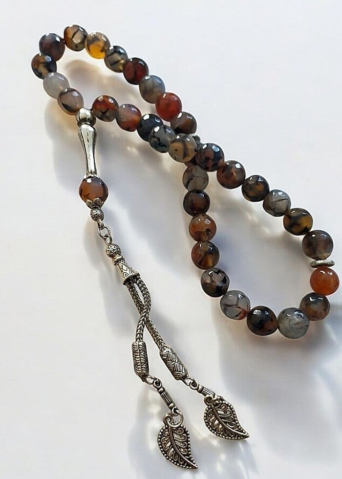 Dogal kesme akik el yapımı tesbih - Görsel 3