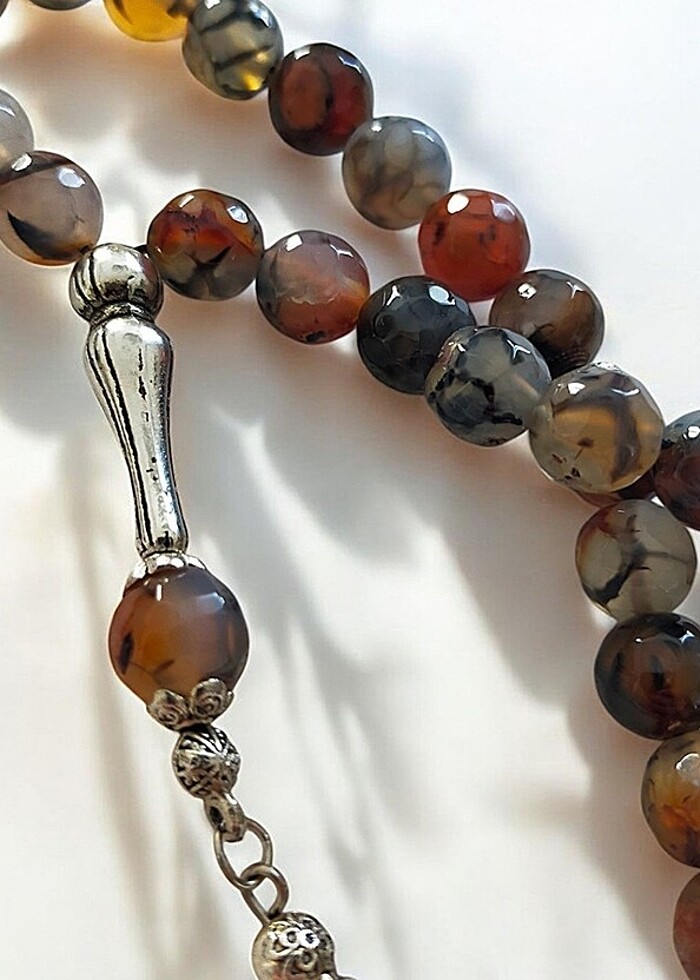 Dogal kesme akik el yapımı tesbih - Görsel 5