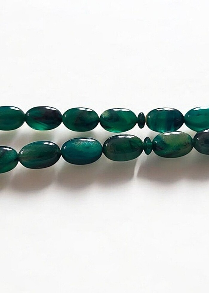 Sıkma/ sedefli koyu yesil tesbih  - Görsel 5