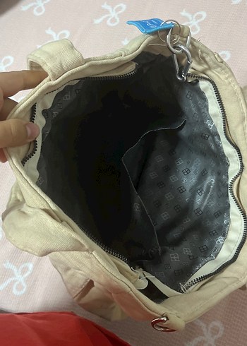 Beden Bej Pastel Baskılı Fermuarlı Kadın Çanta