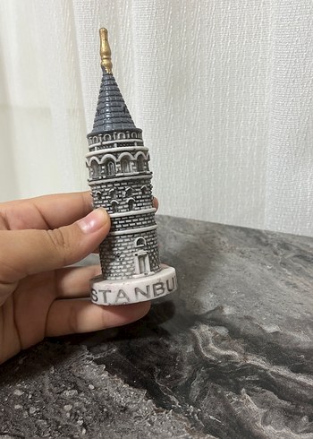 Diğer Galata Kulesi Figürin Beyaz Gri