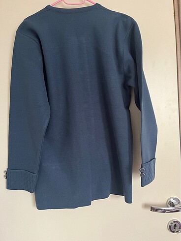 Diğer İndigo İşlemeli Vintage Hırka
