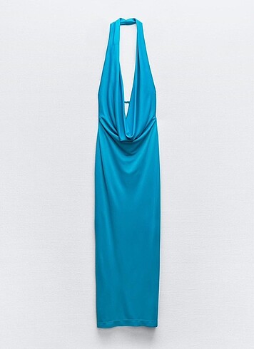 Zara Zara halter yaka drapeli elbise