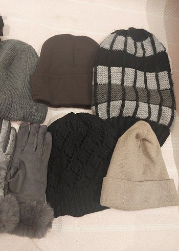 Gri Örgü Kadın Bere - Görsel 5