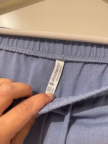 m Beden Mavi bağcıklı pantolon