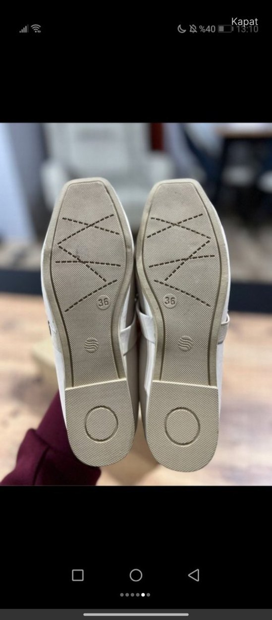 Kadın Beyaz Tokalı Modern Klasik Topuklu Babet - Görsel 5