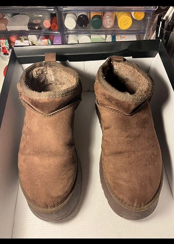 Kahverengi Kadın Süet Dolgu Topuklu Bot - Görsel 2