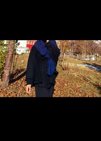 Kemerli Siyah panço - Görsel 3