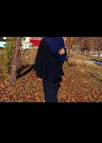 Kemerli Siyah panço - Görsel 2