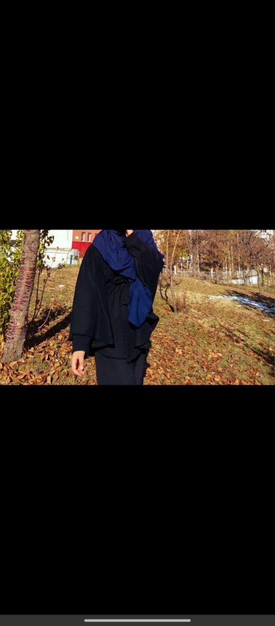 Kemerli Siyah panço - Görsel 3