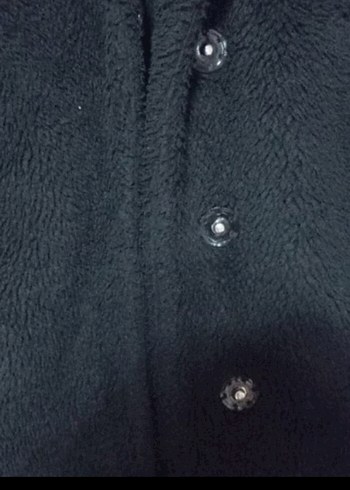 Siyah Midi Boy Peluş Kadın Kaban - Görsel 3