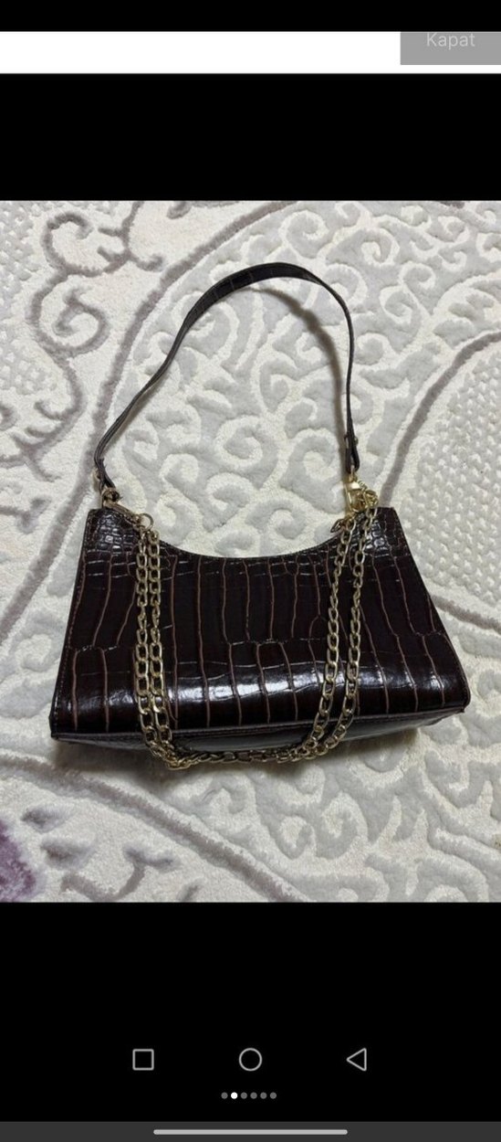 Modern Klasik Kahverengi Deri Kadın Çantası - Görsel 2