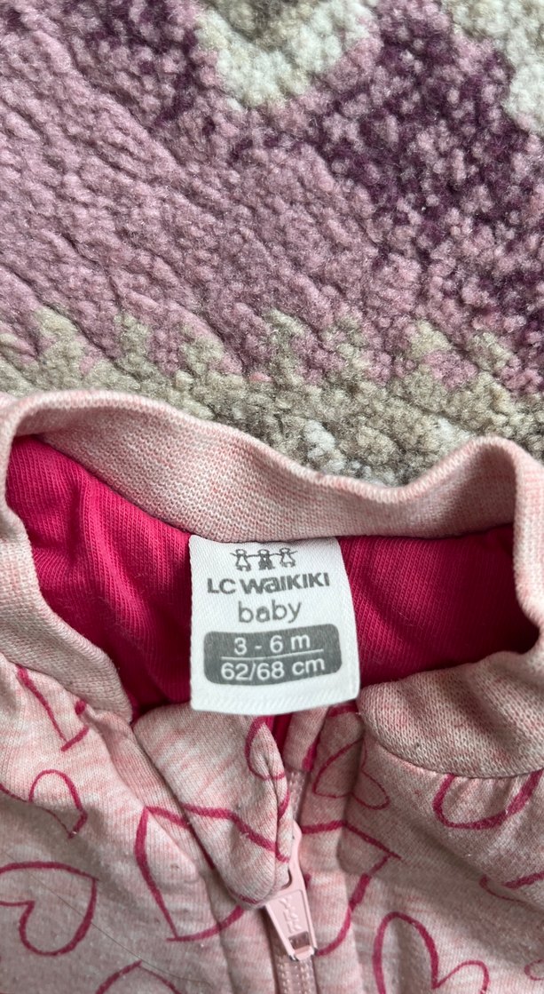 Fermuarlı Pembe Bebek Tulumu - Görsel 2