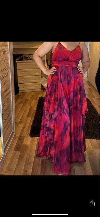 1 kere giyilmiş abiye elbise - Görsel 2