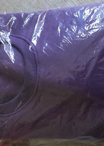 l Beden Mor Kadın Sweatshirt, Yuvarlak Yaka, Rahat Kesim