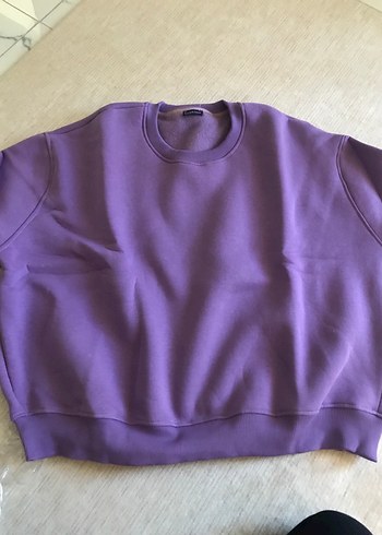 Diğer Mor Kadın Sweatshirt, Yuvarlak Yaka, Rahat Kesim
