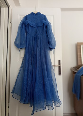 Parlak Mavi  Abiye Elbise - Görsel 4