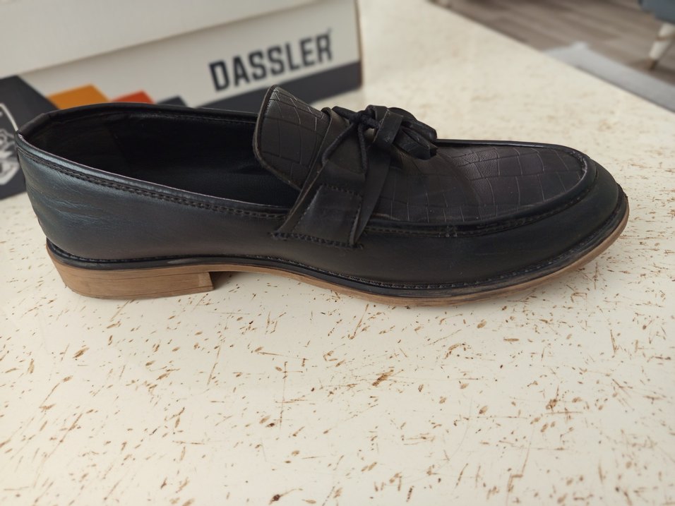 Siyah Püsküllü erkek kundura ayakkabı - Görsel 3