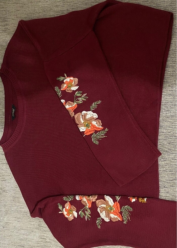 Çiçekli yarım triko - Görsel 4