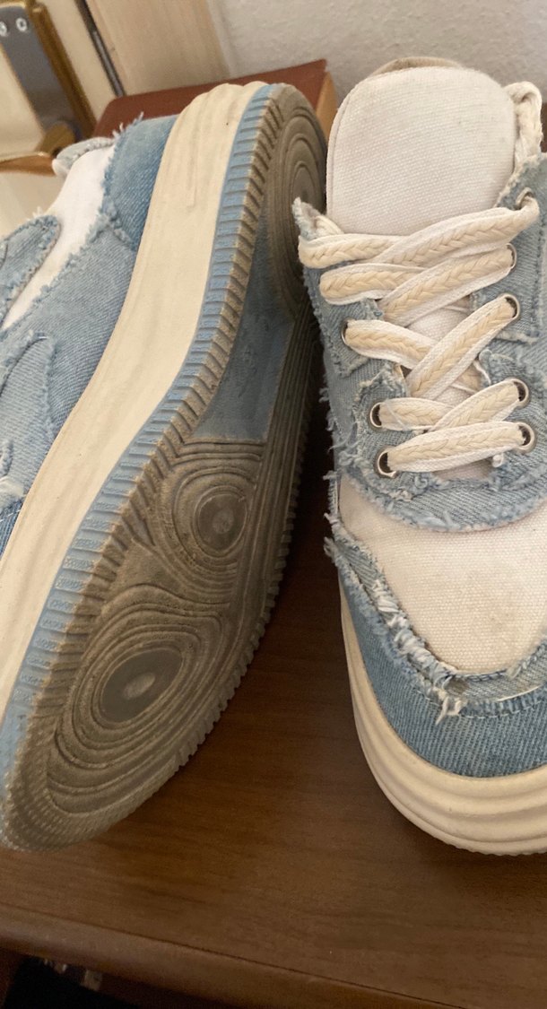 Beyaz Denim Kadın Spor Ayakkabı - Görsel 3