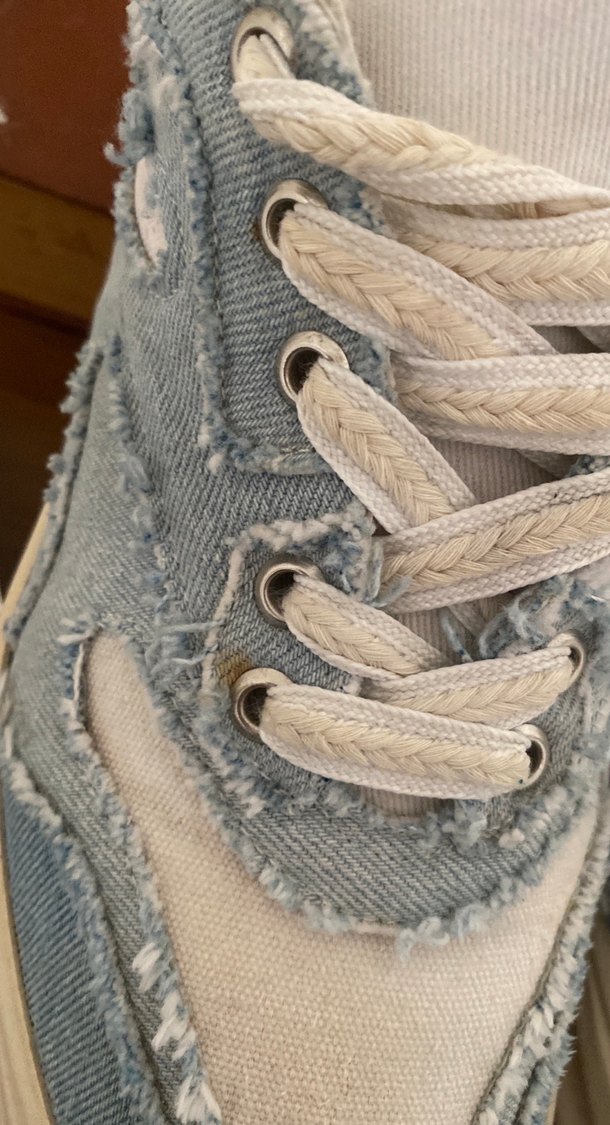 Beyaz Denim Kadın Spor Ayakkabı - Görsel 2