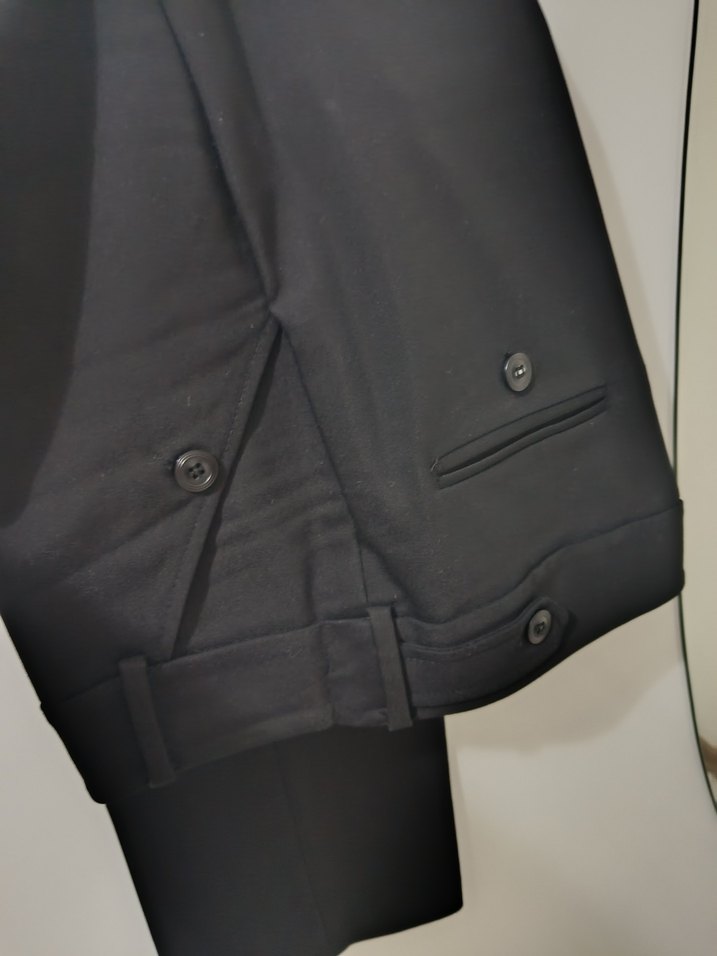 Düğmeli Siyah kadın Kumaş Pantolon - Görsel 3