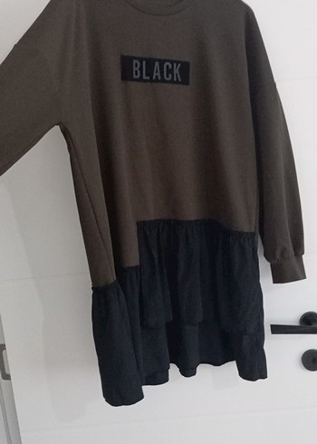 diğer Beden Siyah Uzun Kollu Mini Tunik