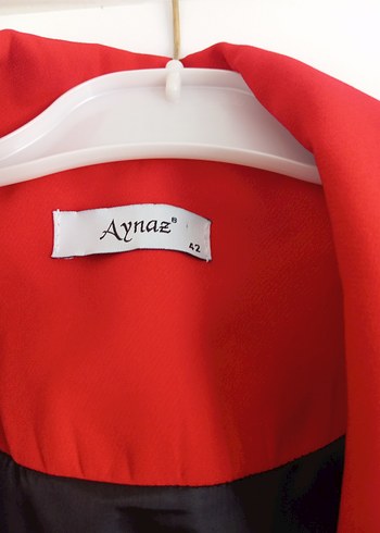 Kırmızı Düğmeli Kadın Blazer Ceket - Görsel 4