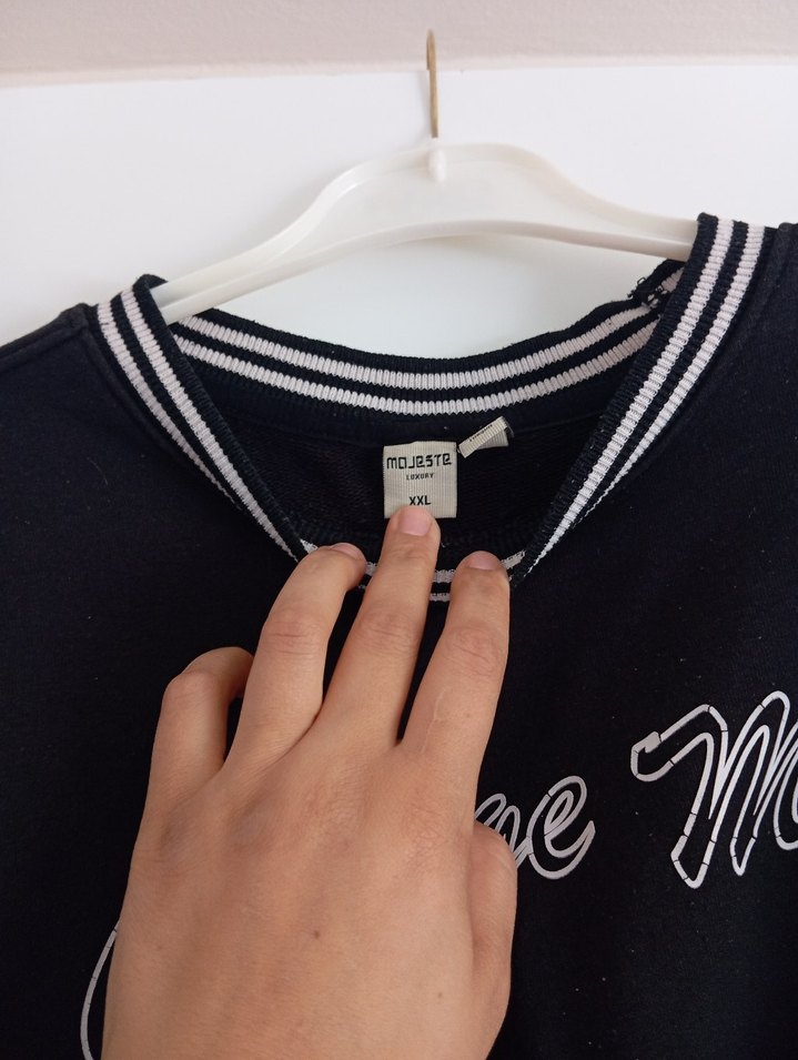 Siyah Baskılı Oversize Sweatshirt - Görsel 2