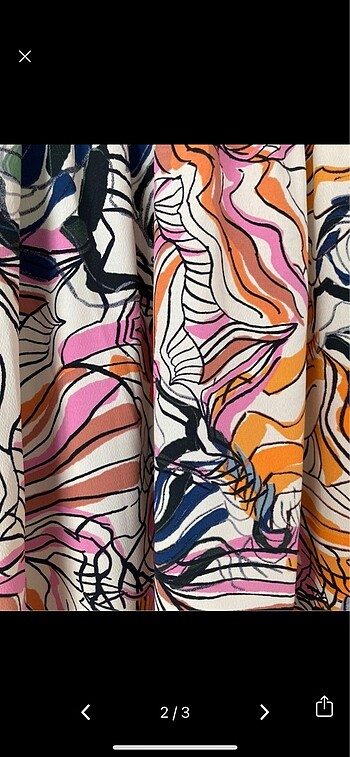 Zara Hooopstore Renkli pastel desenli krep elbise