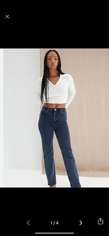 Gece mavisi yüksek bel jeans