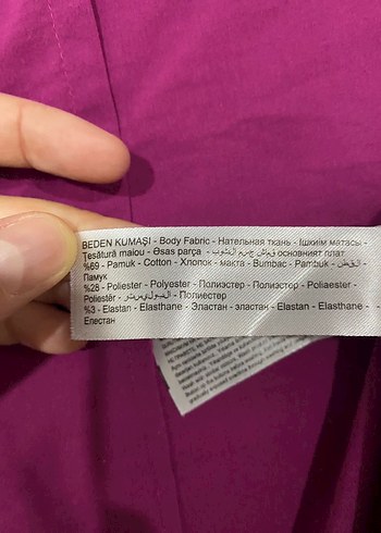 Düğmeli Mor Kadın Gömlek - Görsel 4