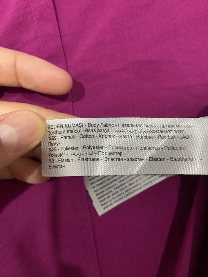 Düğmeli Mor Kadın Gömlek - Görsel 4