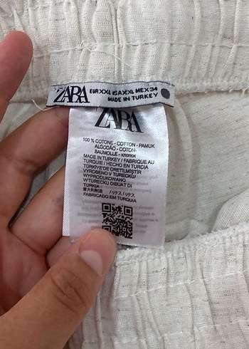 Beyaz Rahat Kesim Keten Kadın Pantolon - Görsel 3