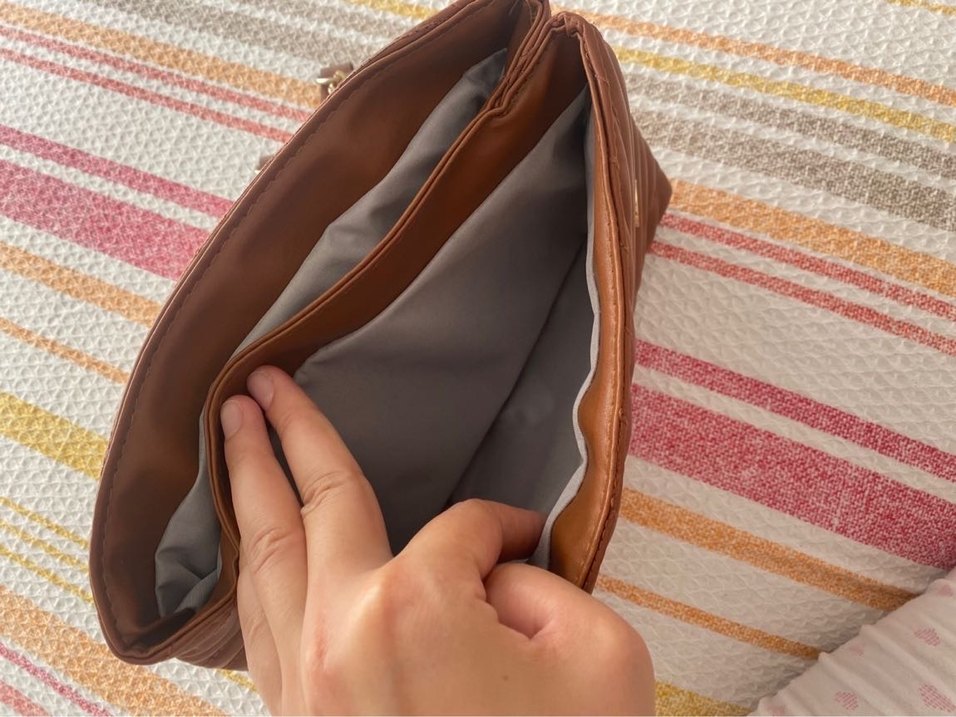 Zincir Detaylı acı Kahverengi suni Deri Kadın Çanta - Görsel 5