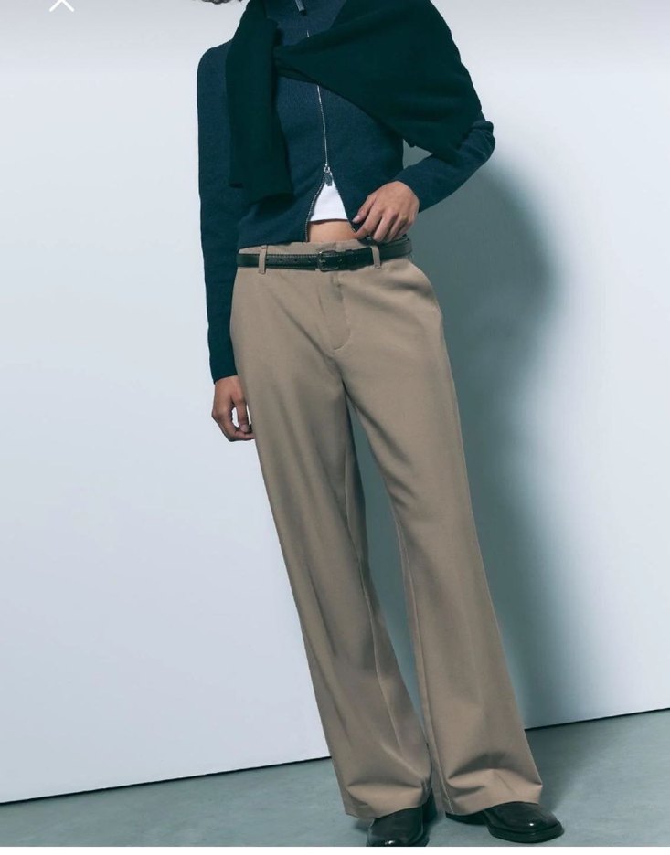 Stradivarious kemerli dökümlü pantalon - Görsel 2