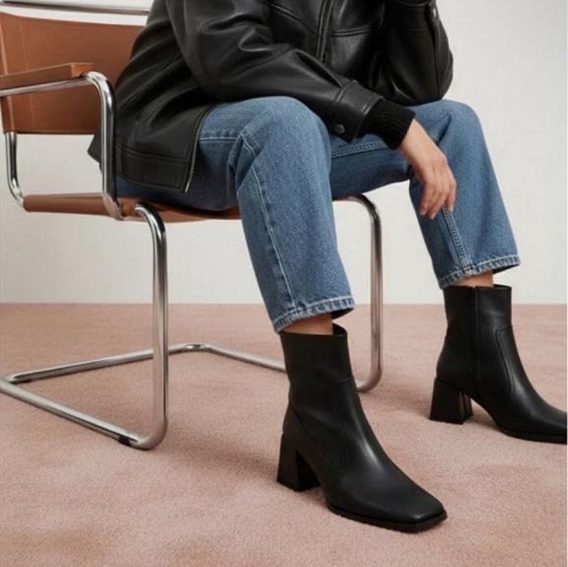 Capone küt burunlu yandan fermuarlı bot - Görsel 2