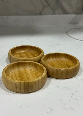 Parlak Bej Ahşap Tabak Seti - Görsel 3
