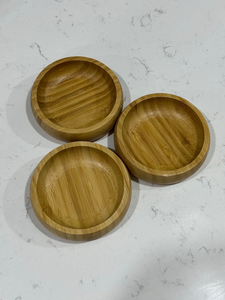 Parlak Bej Ahşap Tabak Seti - Görsel 4