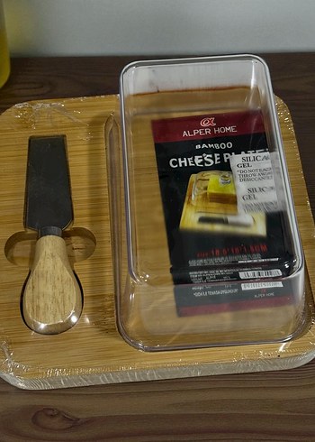 Bej Parlak Kapaklı Peynir Kesme Tahtası - Görsel 4