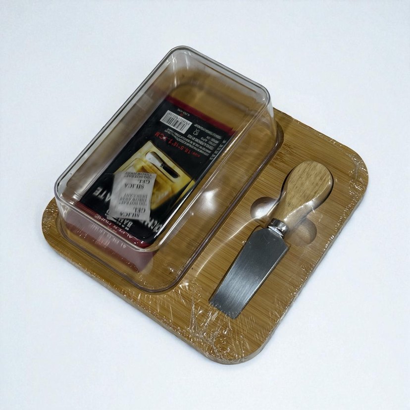 Bej Parlak Kapaklı Peynir Kesme Tahtası - Görsel 5