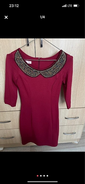 Bordo elbise