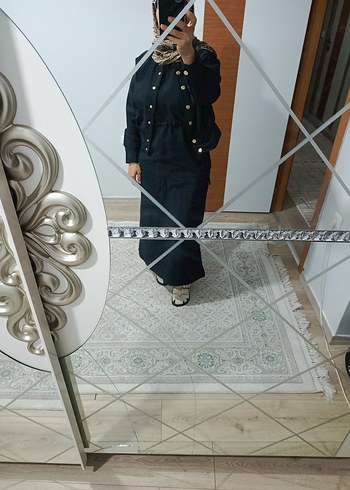 m Beden siyah Renk Düğmeli Siyah takım