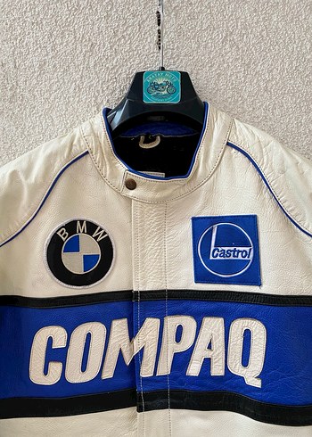 BMW COMPAQ Hakiki Deri Motosiklet Montu Vintage (XL) - Görsel 4