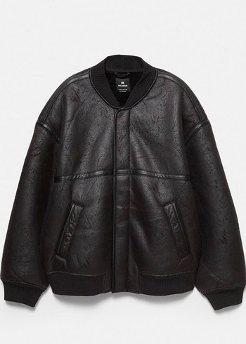 Pull Bear Deri Yünlü Bomber Ceket - Görsel 5