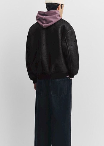 Pull Bear Deri Yünlü Bomber Ceket - Görsel 6